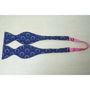 Garrick Anderson Blue Green Geometric Silk Bow tie One Size